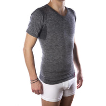 Load image into Gallery viewer, Ostomy T-shirt with V-neck and short sleeves - men 
